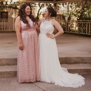 Rose Gold Sequins Bridesmaid Dress